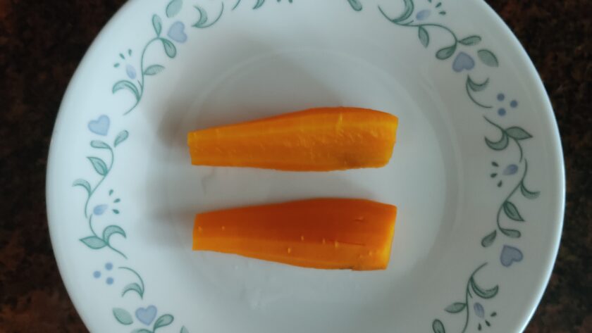 Steamed Carrot for babies