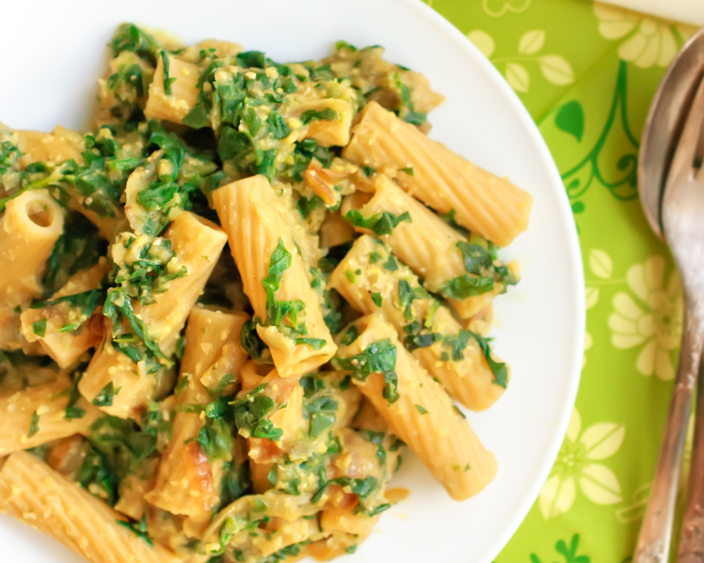 BLW Recipes Penne Pasta with Spinach for babies